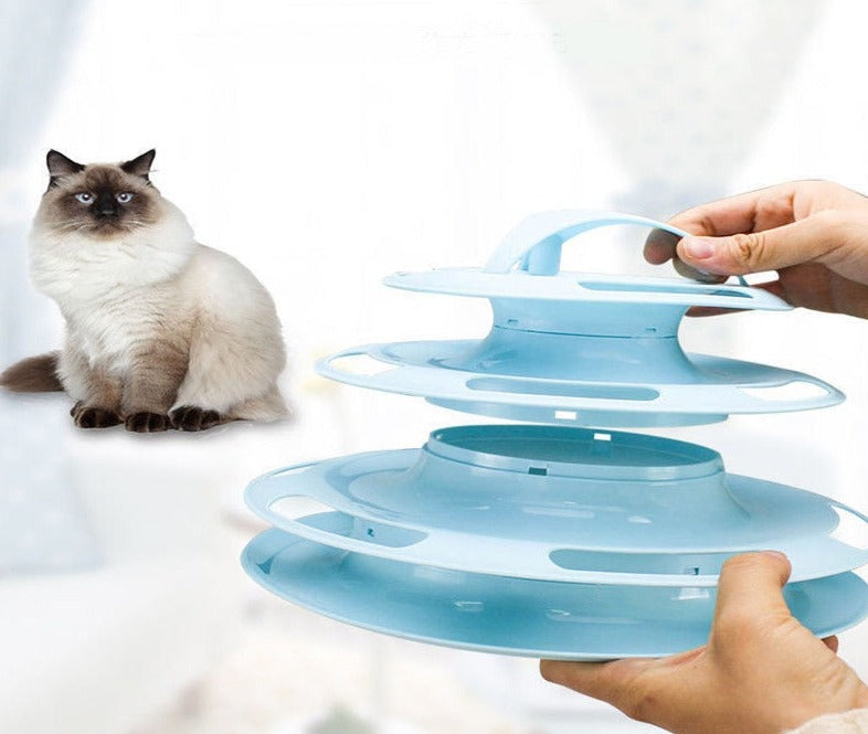 Brinquedo torre giratória para gatos