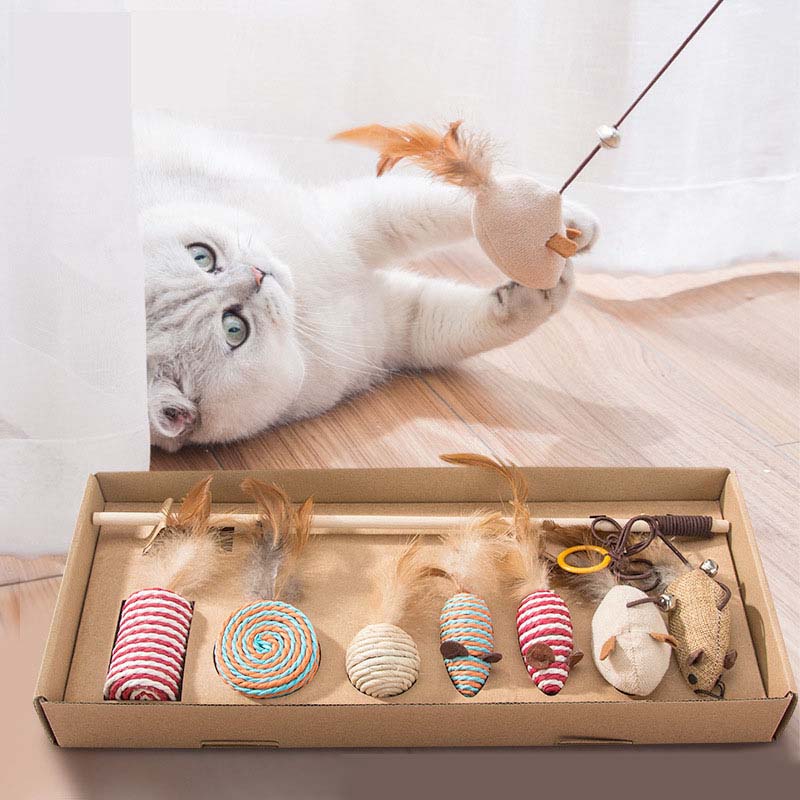 Conjunto de brinquedos interativos para gatos