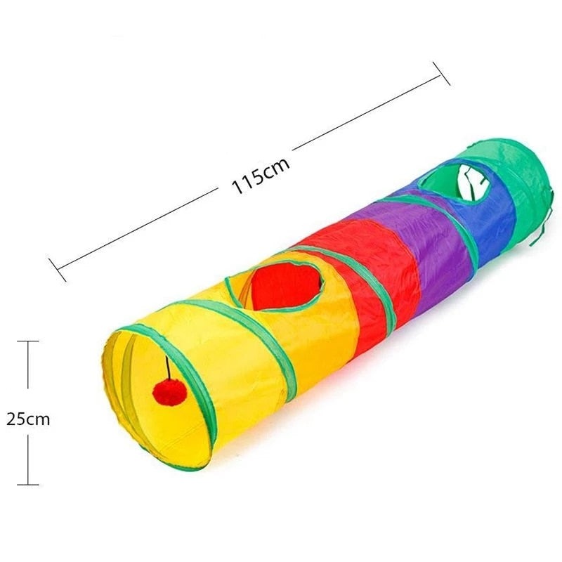 Túnel colorido com bolinha para pets