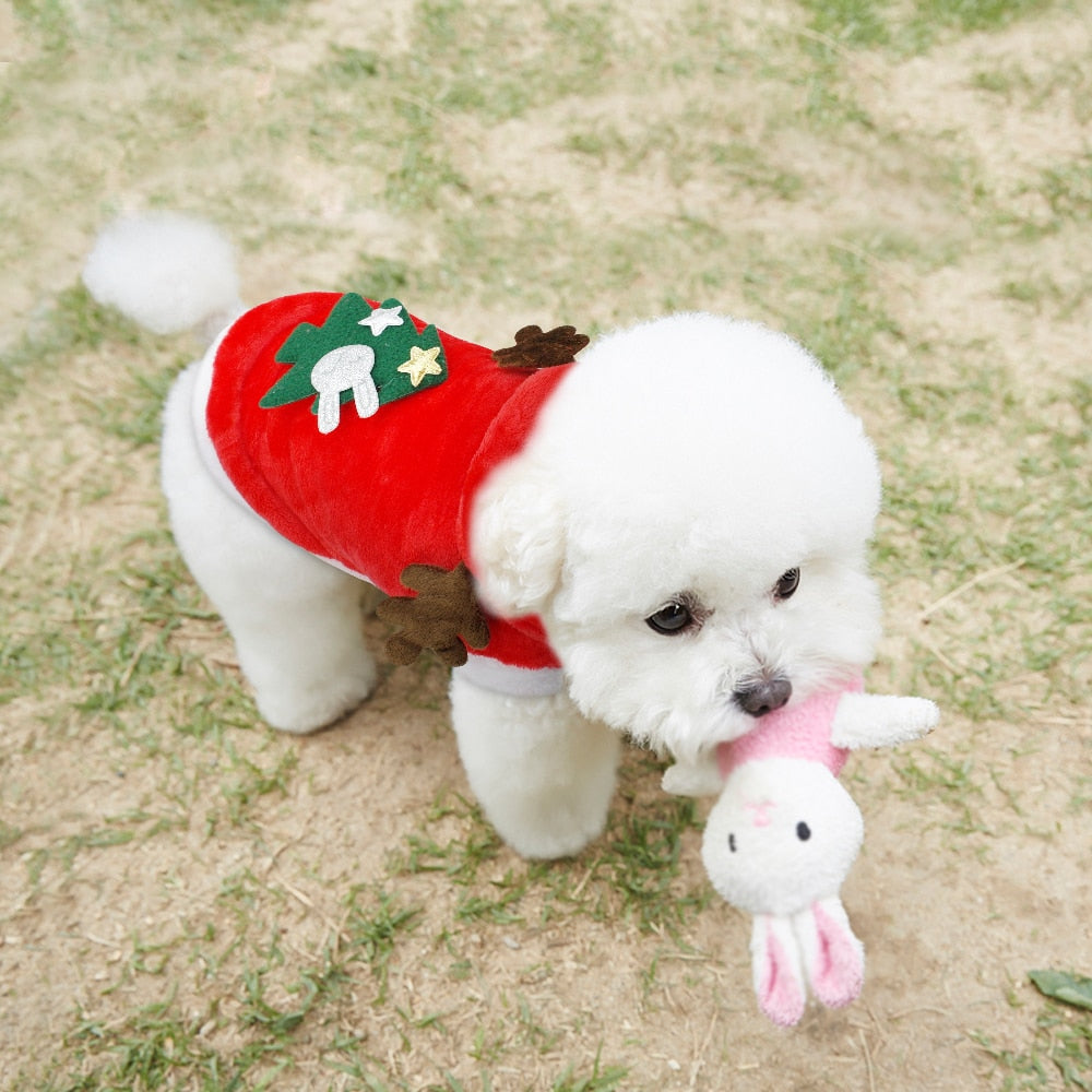 Roupa Natal com capuz cães e gatos