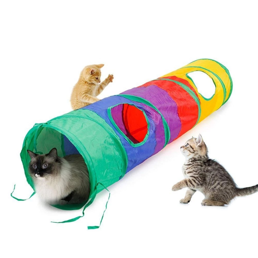 Túnel colorido com bolinha para pets